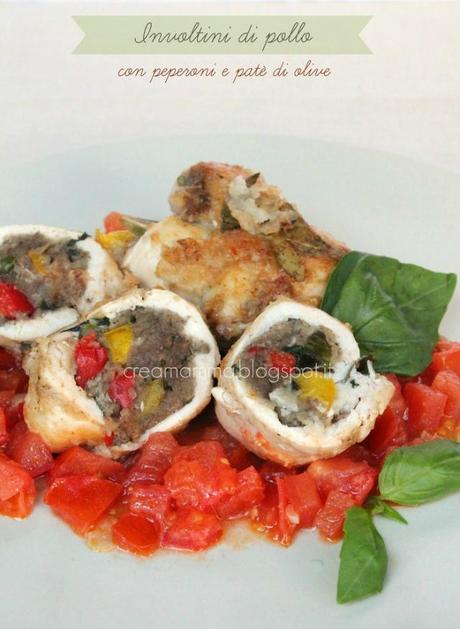 Involtini di pollo con peperoni e patè di olive