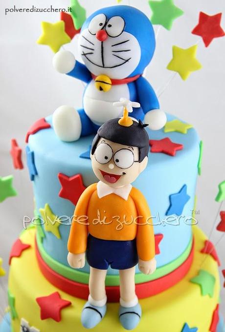 torta cupcakes doraemon cake compleanno polvere di zucchero