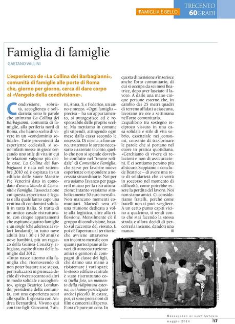 Condomini solidali: famiglia di famiglie
