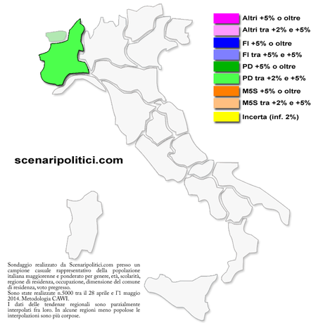 Sondaggio PIEMONTE 3 maggio