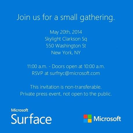 Microsoft manda gli inviti per un altro evento Surface.