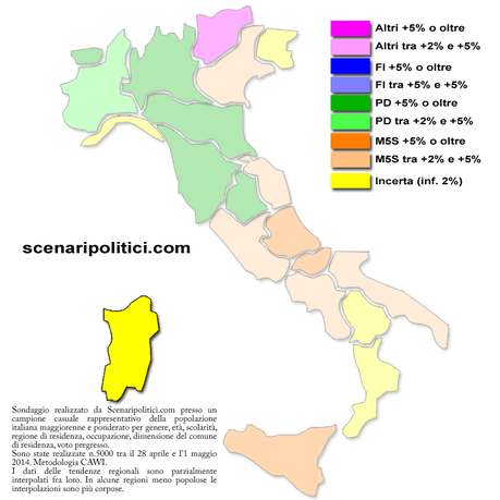 Sondaggio SARDEGNA 3 maggio