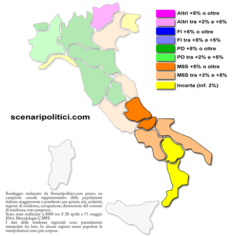 Sondaggio EUROPEE Circ MERIDIONALE 3 maggio