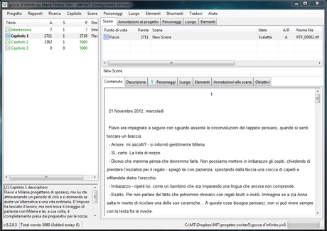 Un programma per chi scrive narrativa: Ywriter5