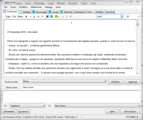 Un programma per chi scrive narrativa: Ywriter5