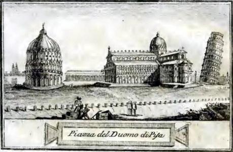 Piazza dei Miracoli  in una stampa tratta dal libro 