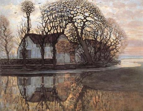 Piet Mondrian (Dutch painter, 1872 - 1944) Farm near Duivendrecht, c. 1916.