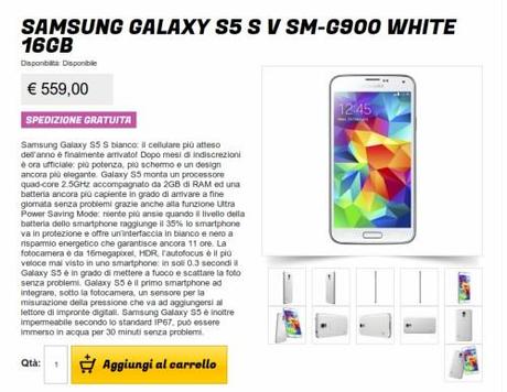 offerta samsung galaxy s5 garanzia italia