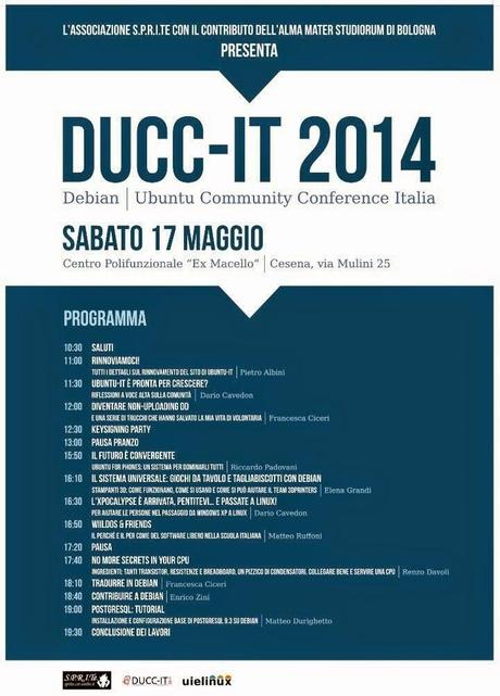 Sabato 17 Maggio, DUCC-IT 2014 a Cesena