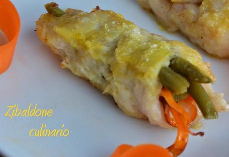 Involtini di pangasio con carote e fagiolini