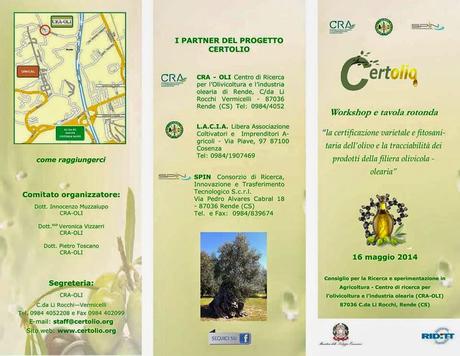A Rende, workshop-tavola rotonda su certificazione varietale fitosanitaria dell’olivo e tracciabilità dei prodotti di filiera.