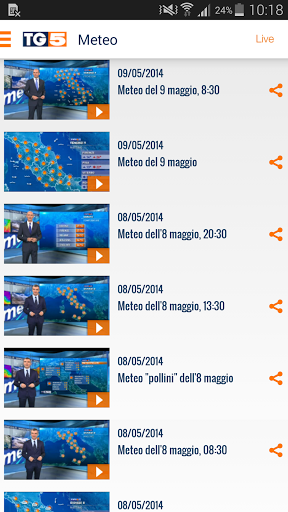  TG5   lapplicazione ufficiale è disponibile per Android, iOS e WP8