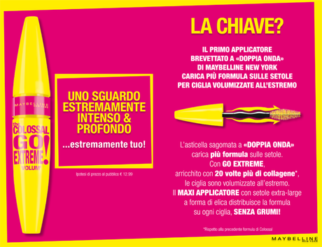 MAYBELLINE: nuovo mascara The Colossal Go Extreme! Dove arrivano i tuoi occhi?