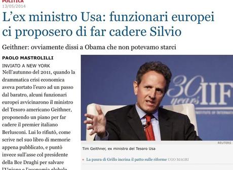 L'EX MINISTRO USA: FUNZIONARI EUROPEI CI PROPOSERO DI FAR CADERE SILVIO