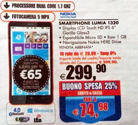 Fai la tua spesa e Iper e avrai lo sconto del 25% sull'acquisto di un  Nokia Lumia 1320