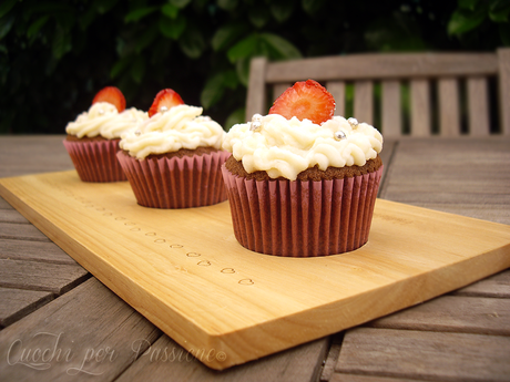 Cupcakes al Cioccolato fondente con Fragole