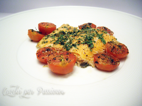 Filetto di Trota Salmonata al forno con Pomodorini