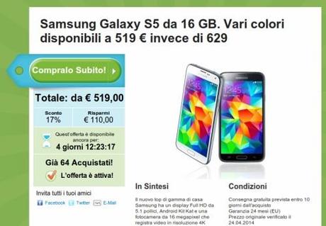 offerta Samsung Galaxy S5