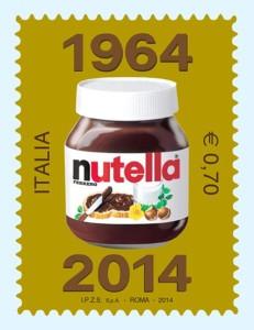 Si presenta così il francobollo da 70 centesimi  emesso oggi per celebrare i cinquant'anni della Nutella (ansa.it)