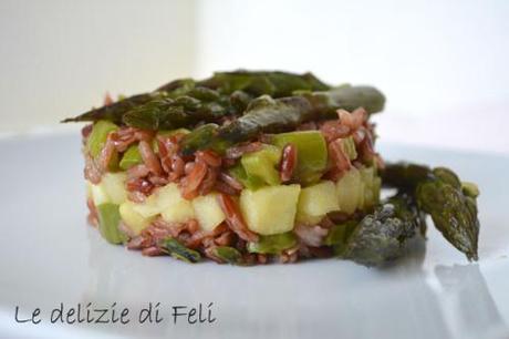 riso rosso agli asparagi