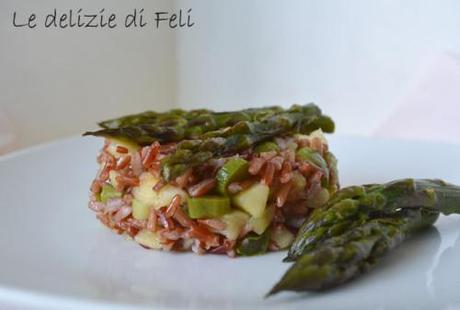 riso rosso agli asparagi