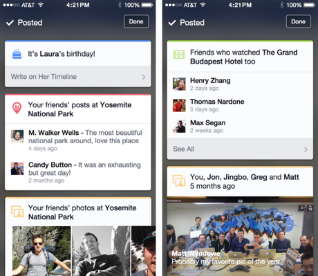 wpid Facebook Now cards TechCrunch 001 Aggiornamento per Facebook, ora con supporto ai post offline iOS Facebook App Store App 