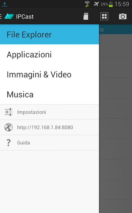 IPCast: trasferimento files via WiFi e streaming multimediale.