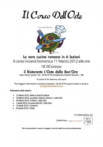 Il Corso Dell’Oste ovvero la Vera Cucina Romana in 6 lezioni
