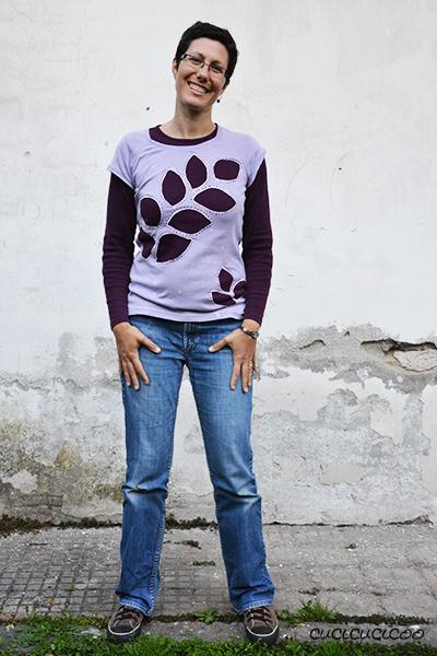 Layered reverse applique t-shirts: covering stains and holes