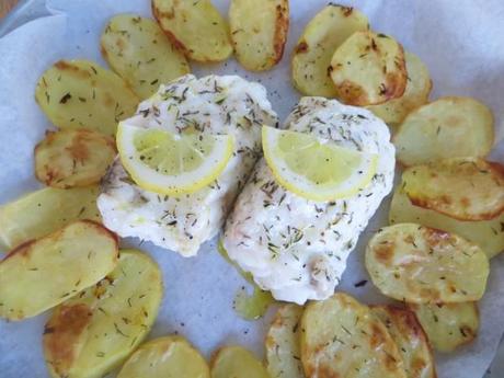 coda di rospo con patate,  limone e timo