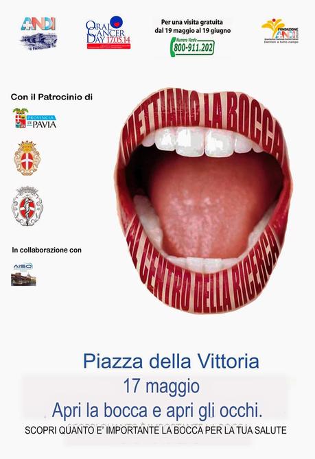 PAVIA. Sabato 17 maggio in piazza Vittoria con ANDIPavia per l'Oral Cancer Day e il mese della prevenzione dei tumori del cavo orale