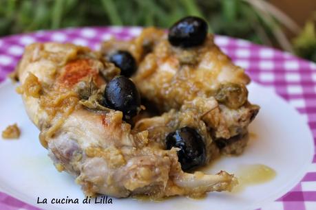 Secondi: Coniglio olive e capperi