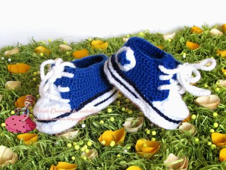 Scarpe uncinetto, crochet, stile Converse!!