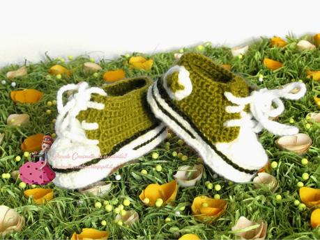 Scarpe uncinetto, crochet, stile Converse!!