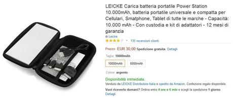 LEICKE Carica batteria portatile Power Station 10.000mAh