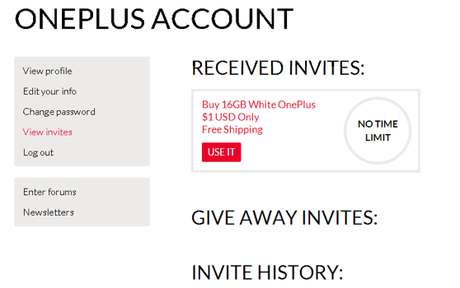 OnePlus One invite