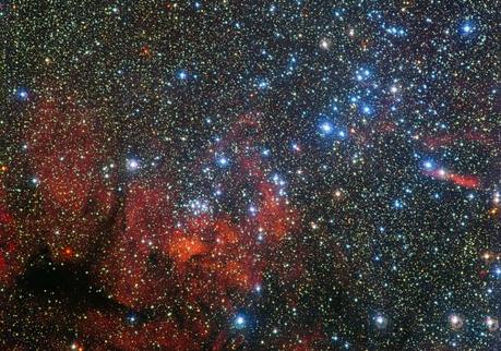 Il colorato ammasso stellare NGC 3590. ESO/G. Beccari