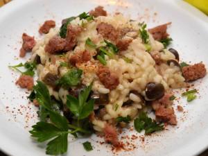 Risotto piccante olive e salsiccia