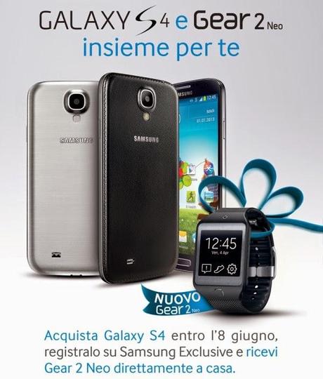 Promozione Samsung: compri un Galaxy S4 e ricevi in regalo Gear 2 Neo