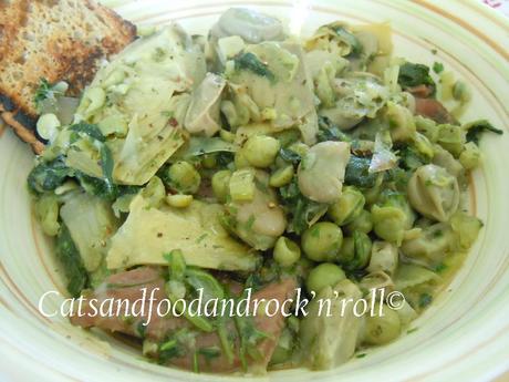 Spring vegetable stew (vignole, o vignarola) di Jamie Oliver