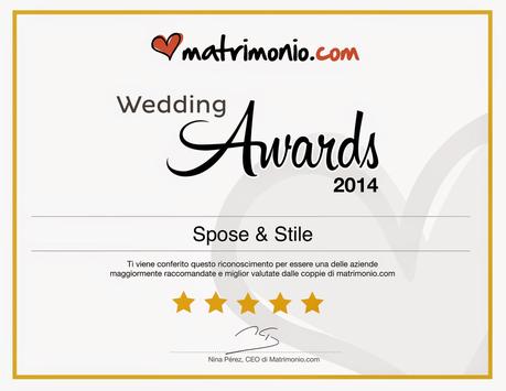 SPOSE & STILE vince i Wedding Awards 2014 di Matrimonio.com!