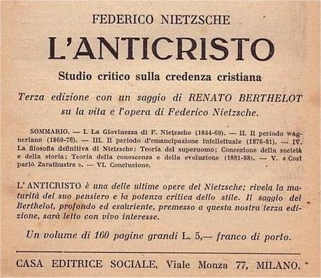 Nietzsche giudice esecutivo della cristianità: L'anticristo