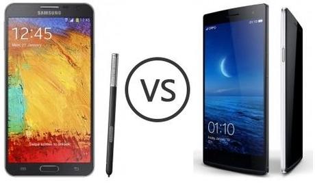 samsung galaxy note 3 vs oppo find 7a