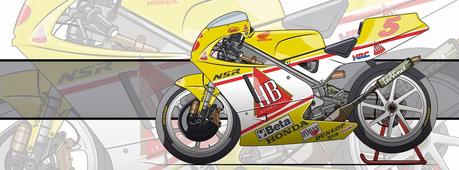 Motorcycle Art - Honda NSR 250 GP 1994 by Evan DeCiren