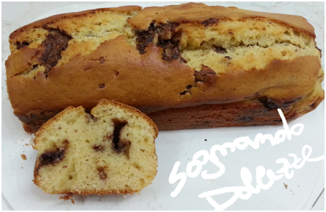 Plumcake alla ricotta,  cioccolata e vaniglia.