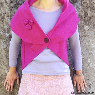 Oval Shawl Collar Sweater: a one-piece garment