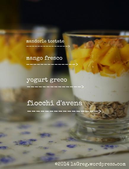 yogurt greco, mango e mandorle 1