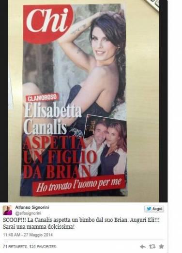 Elisabetta Canalis incinta di Brian Perri: lo scoop di Signorini