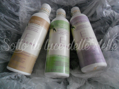 Prime impressioni - Essere: bagnodoccia Eucalipto e Camomilla, shampoo delicato Camomilla, balsamo Mango e Limone (