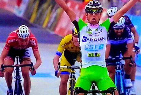 Giro d'Italia 2014, Pirazzi vince e firma la tripletta Bardiani-Csf